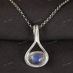 Rainbow Moonstone Pendant-925 Sterling Silver Handmade Pendant-Multi Fire Moonstone Pendant-Handmade Jewelry-Moonstone Necklace Gift for Her