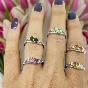 Natural Tourmaline Ring: 925 Sterling Silver Oval Gemstone