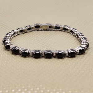 Natural Black Star Bracelet / 925 Sterling Silver / Tennis Bracelet / Gemstone Bracelet / Handmade Jewelry / Anniversary Gift for Her