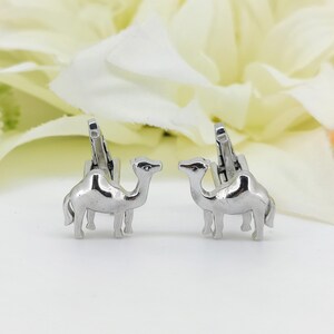 Wüsten Kamel Manschettenknöpfe-925 Sterling Silber Manschettenknöpfe-Minimalist Manschettenknöpfe für Männer-Handmade Schmuck-Silber Tier Manschettenknöpfe-Geburtstagsgeschenk