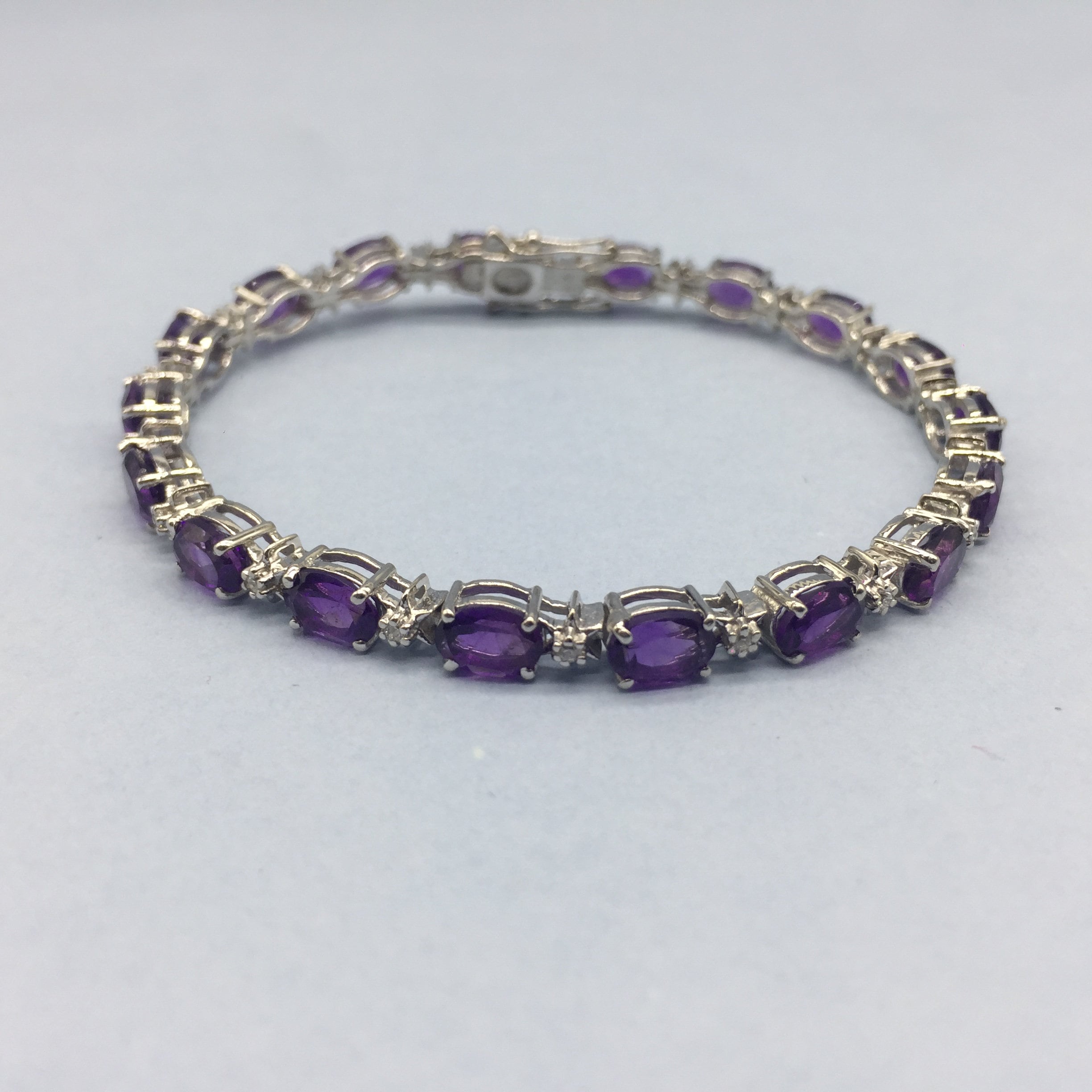 Silver Bracelet Natural Amethyst Bracelet 925 Sterling Etsy
