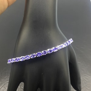 Natural Tanzanite Tennis Bracelet-925 Sterling Silver Jewelry-Oval Gemstone-Blue Tanzanite Jewelry-December Birthstone-Gift for anniversary
