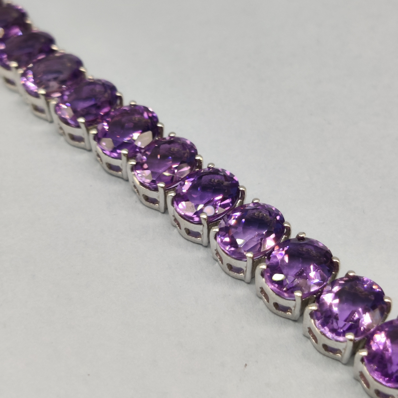 Silver Bracelet Natural Amethyst Bracelet 925 Sterling Etsy