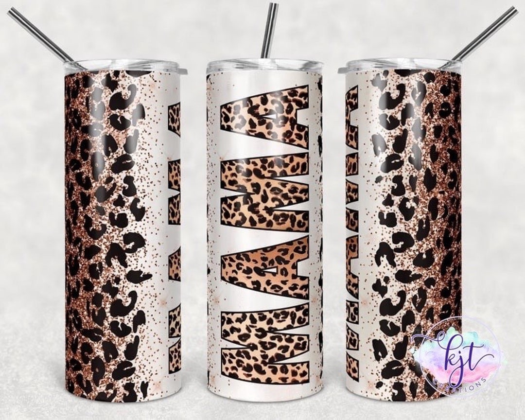 Mama Faux Glitter Leopard Tumbler choice of Color - Etsy