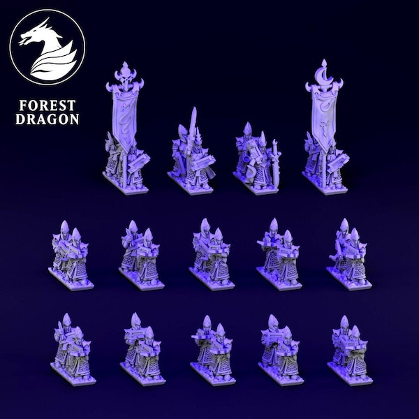 Ballestas de elfos terribles de Forest Dragon - Ejército de fantasía a escala de 10 mm para Warmaster y Epic Wargaming