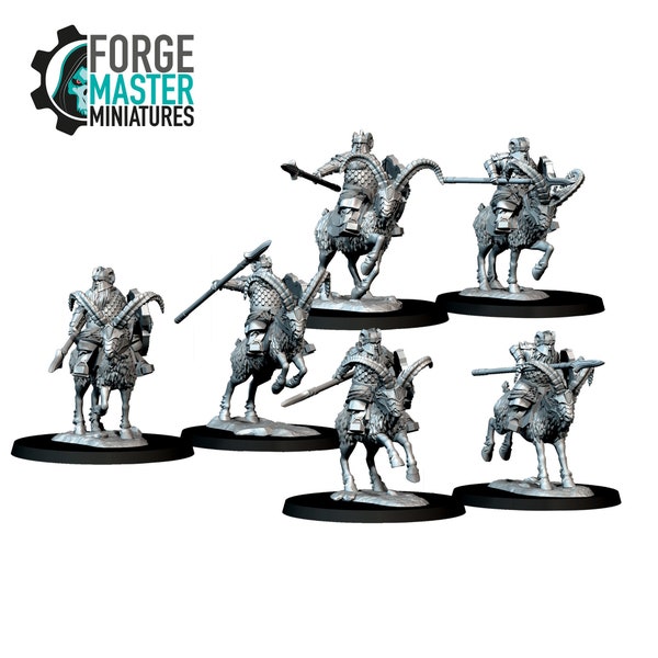 Silver Dwarves Goat Riders with Spears