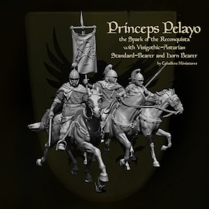 Pelayo and Asturian-Visigothic Command Group by Caballero Miniatures