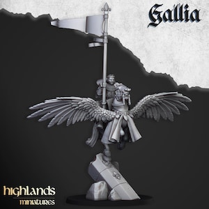 Pegasus Knight Banner Bearer of Gallia by Highlands Miniatures