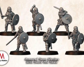 Armoured Saxon Warriors With Sword And Shield