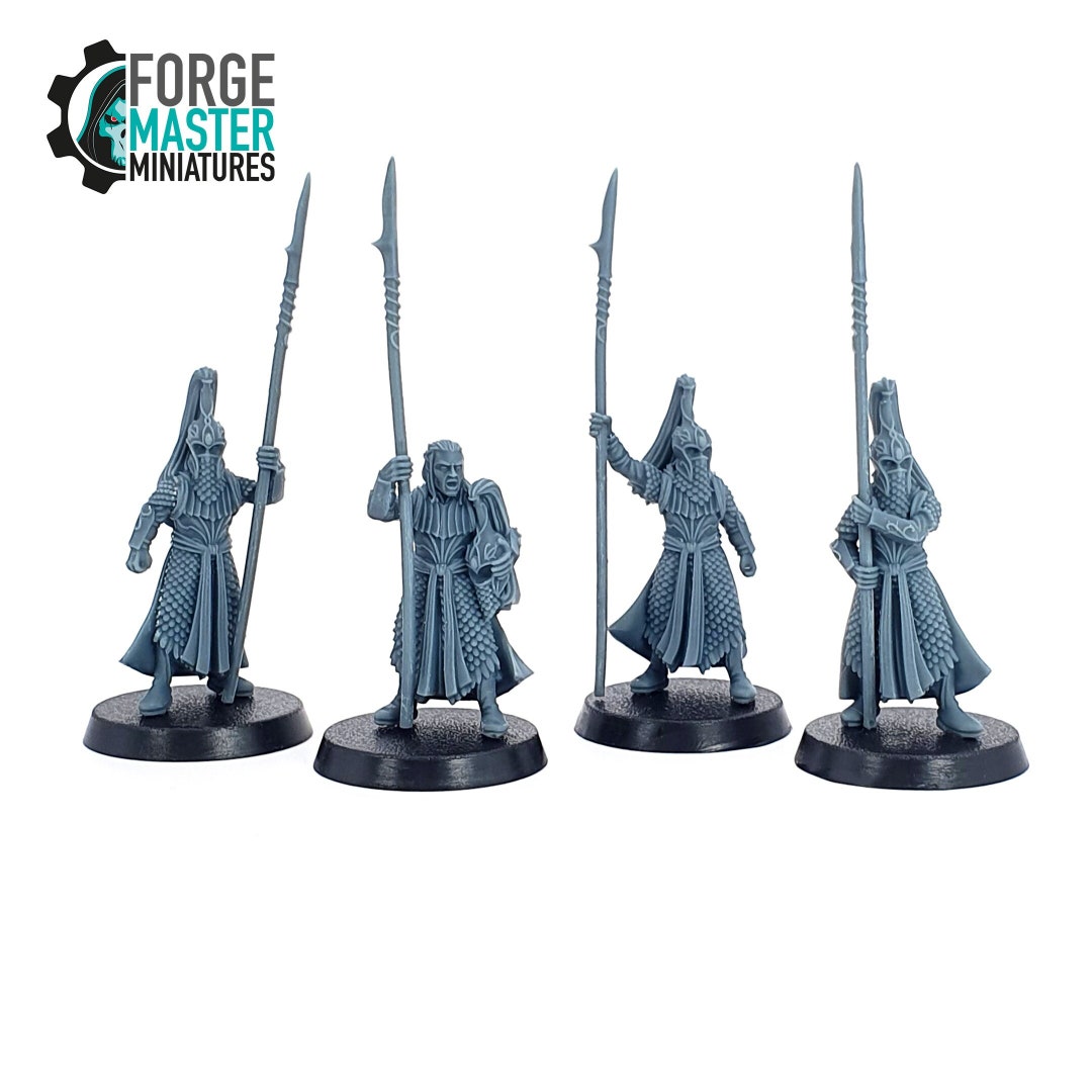 Wood Elf Royal Court Guard With Pikes by Medbury Miniatures