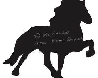Pegatina caballo islandés 02