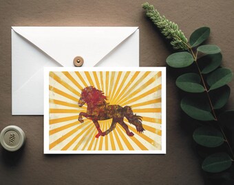 Tarjeta plegable con motivo de caballo islandés (varios motivos)