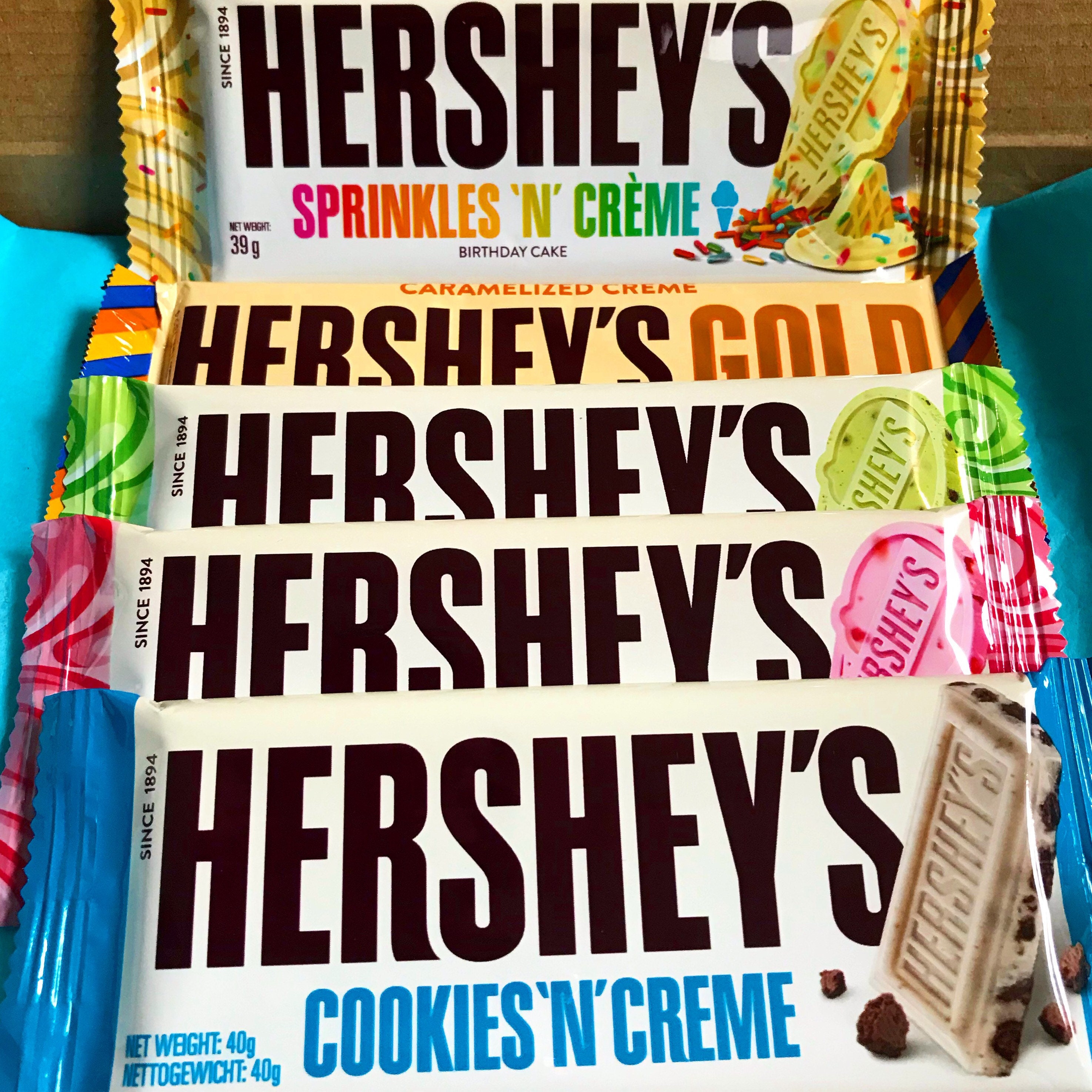 HERSHEYS American chocolate bars X5 bars included postal box | Etsy
