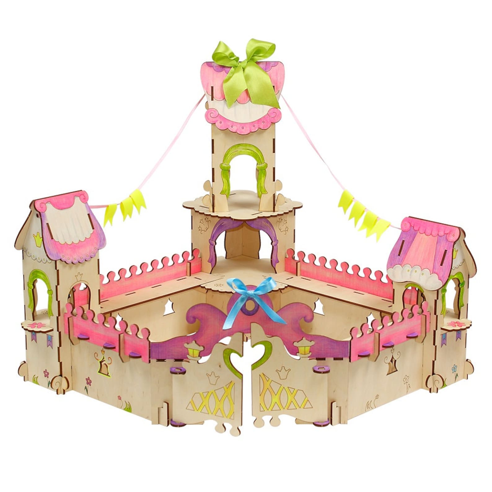 Wooden constructor Princess castle. Foldable Etsy