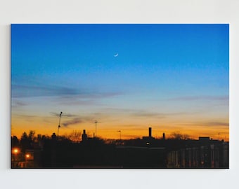 Fotografitryck med urban solnedgång – Canvastavla med Philadelphias skyline