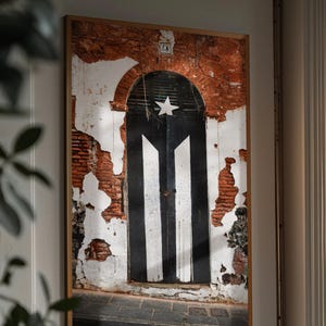 La Puerta de la Bandera Photography Print - Puerto Rico Flag Door Wall Art - Old San Juan Home Decor - Fine Art Travel Photography Gift