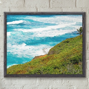 Land and Sea Puerto Rico Photograph - Coastal Landscape Photography / Caribbean Ocean & Lush Greenery / Puerto Rican Wall Art