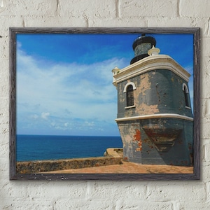 El Morro Lighthouse Photo Print - Puerto Rico Wall Art - Old San Juan Coastal Decor - Nautical Photography - Caribbean Travel Art Gift