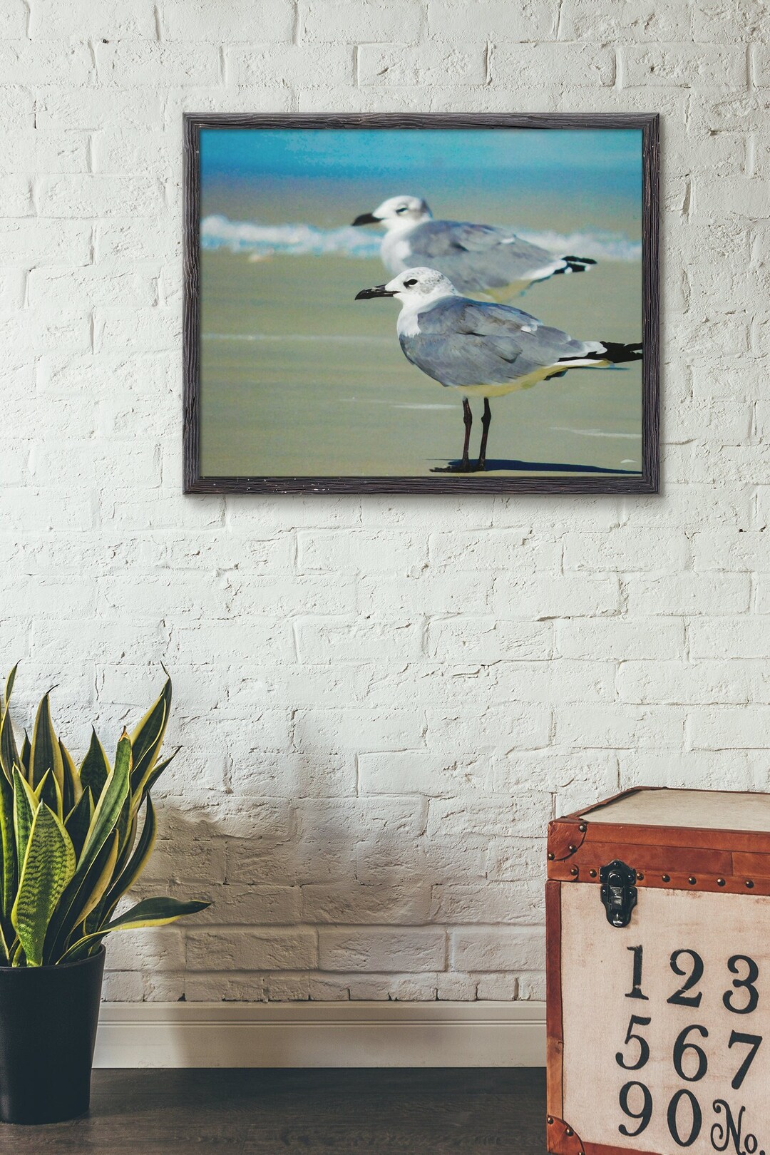 GEMMII Wandbild Möwe Auf Leinwand - 60x85cm Küstenmotiv - Rahmenlos Für Wohnzimmer & Büro