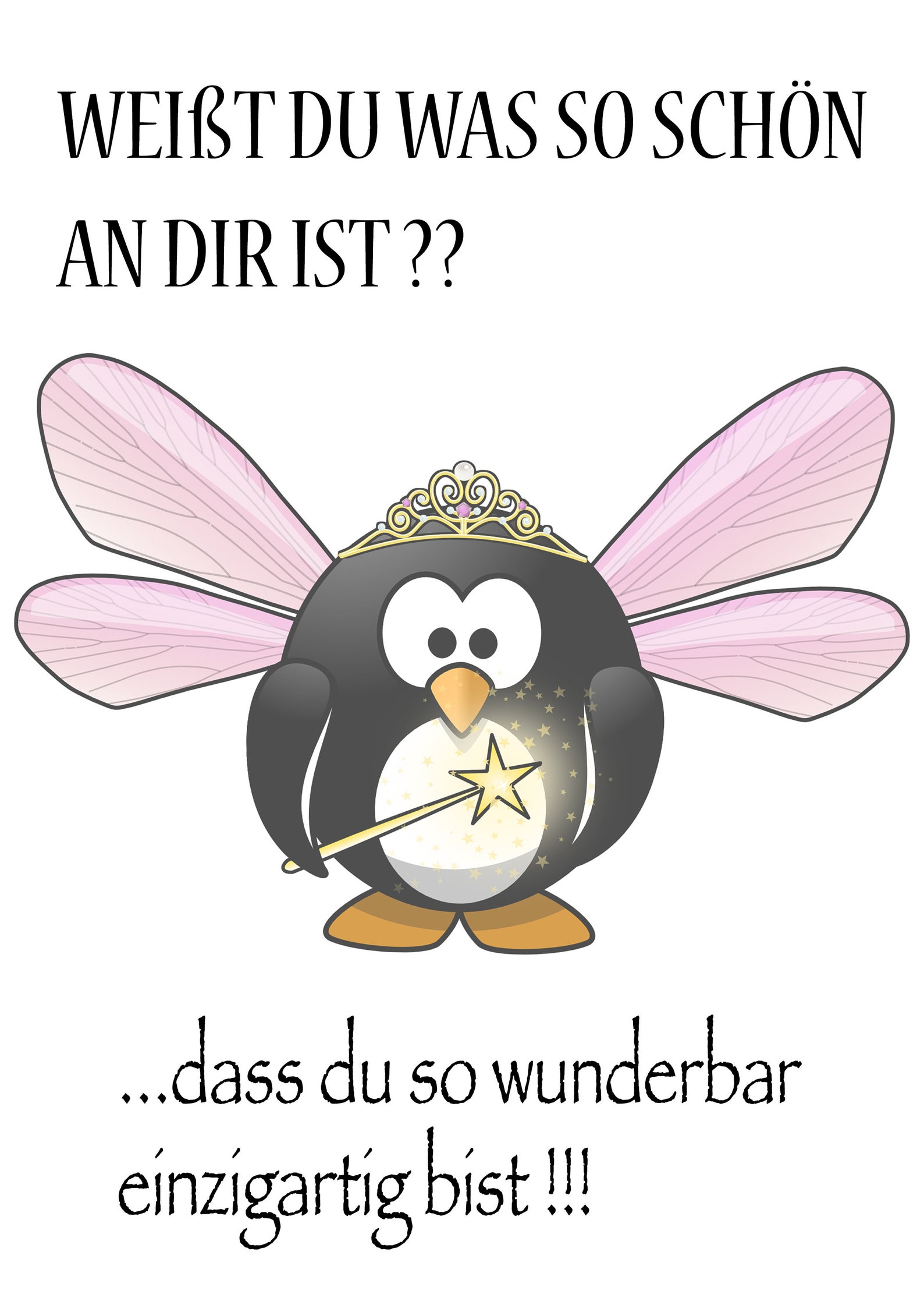Typografie du bist schön zum Download als Jpeg und Etsy