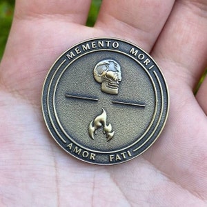 Stoic Challenge Coin: The Cardinal Virtues, Memento Mori and Amor Fati