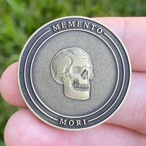 New Grim Reaper Skull Memento Mori Coin Stoic Challenge Coin Death Gifts For Men