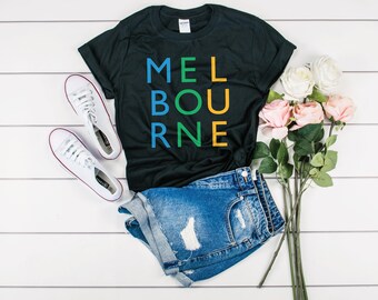 Australia Souvenir - Melbourne Australia - Melbourne Shirt - Colorful Australia City - Melbourne Vacation Gift - I Love Melbourne Tee Shirt