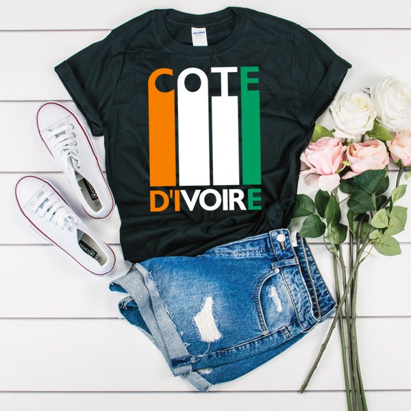 Cote d'Ivoire Flag Shirt 'Vintage Style' - Cote d'Ivoire Shirt - Cote d'Ivoire Pride Clothing - Ivorian Flag T-Shirt / Tank Top / Hoodie