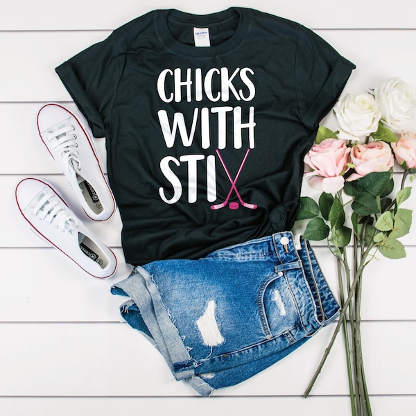 Girls Lacrosse Shirt - Chicks With Stix - Funny Lacrosse Player Gift - Lacrosse Coach Gift - Womens Lacrosse Team Shirt - Lacrosse Mom Shirt