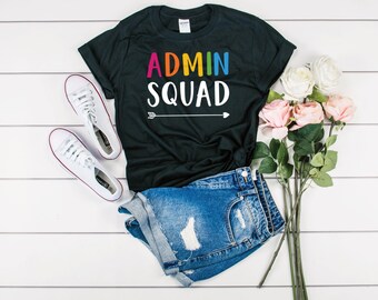 Admin Squad Shirt (Right Arrow) - Gift For Co Worker - Office Best Friend - Shirt For The Office - Shirts For Work - Office Staff Tee