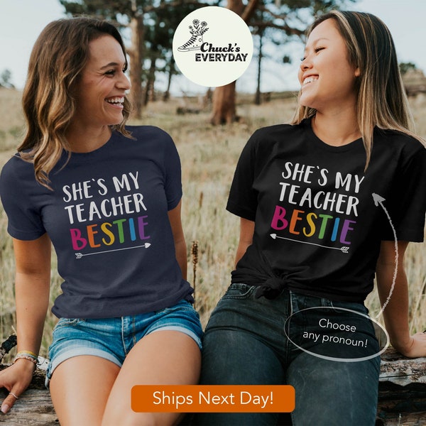 Teacher Friend Gift - Matching Shirts "My Teacher Bestie"  - Teacher BFF Gift - Friend Gift for Teachers - Teacher Friends - Teacher Besties