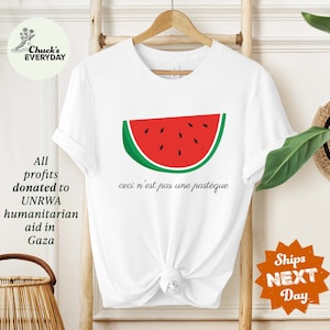 This Is Not A Watermelon Shirt | "Ceci n'est pas une pastèque" | Palestine Flag Shirt | Free Palestine Shirt, Sweatshirt | Surrealist Parody