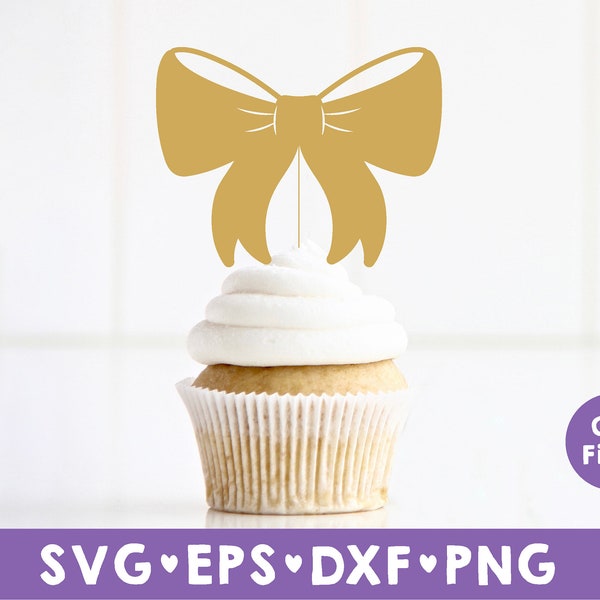 Bow Topper SVG, Bow Cake Topper SVG, Bow Cupcake Topper SVG, Bow Party dxf Files for Cricut Cut Files, Silhouette Cut Files,