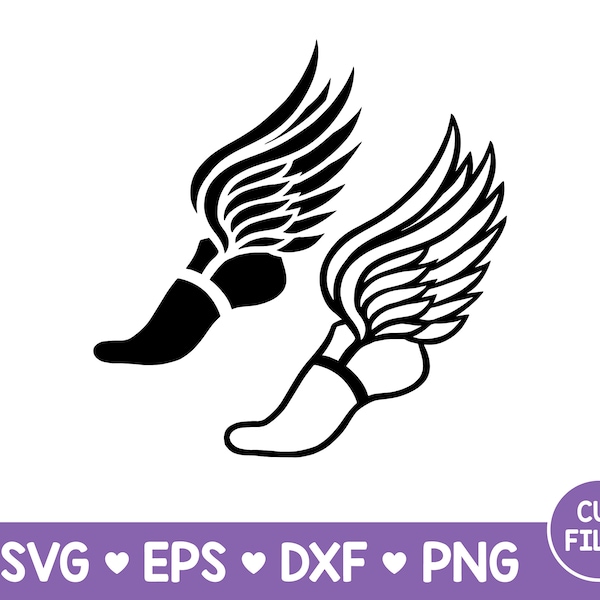 Track shoe svg, Track and Field Svg, Track Svg, Svg Bundle, Flying Shoe Svg, Shoe With Wings Svg, Black Winged Running Shoe