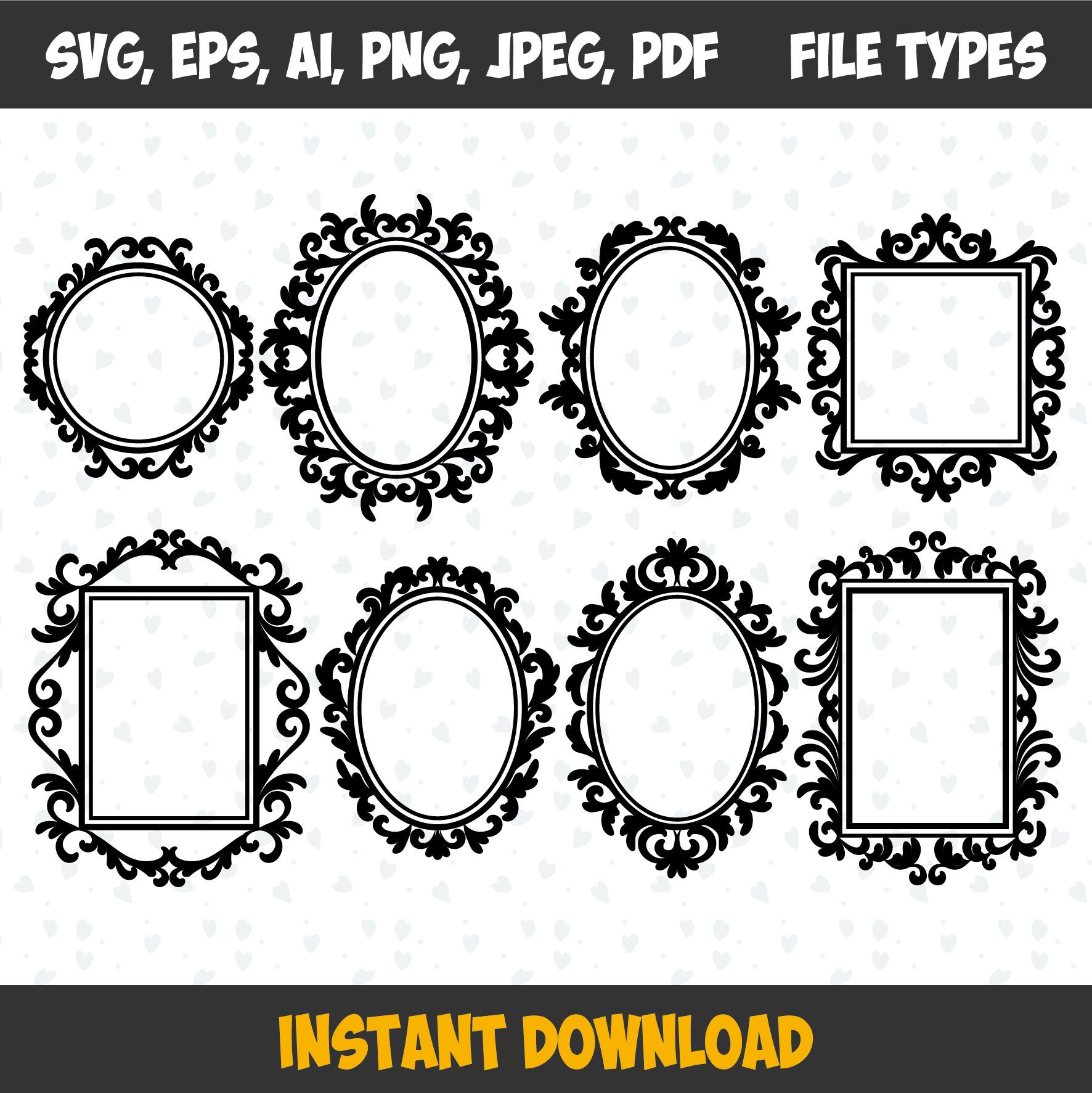 Frame SVG Bundle Mirror SVG Bundle Frame Cut File Frame Etsy Canada