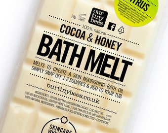 Our Tiny Bees Bath Melt - Cocoa & Honey 100% Natural ingredients