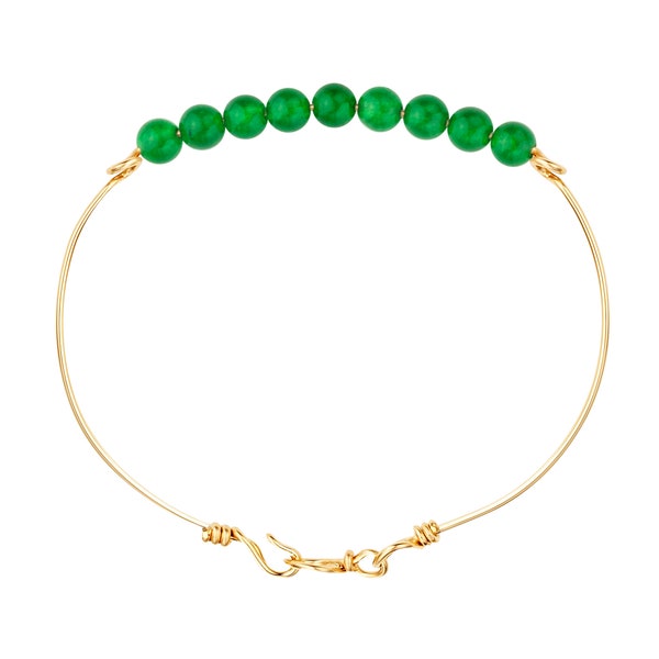 Bracelet Jade sur fil d'Or 14k gold-filled (ou argent)