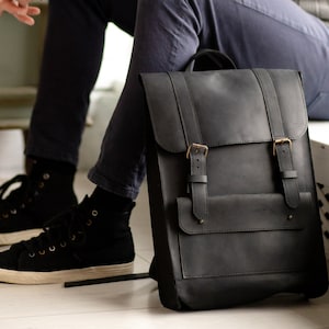 Leather backpack men,Leather computer backpack,Black leather backpack,Laptop backpack,Work backpack,Italian leather bag,Handmade leather bag