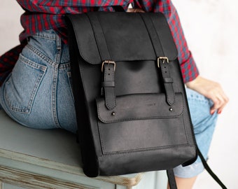 Laptop backpack women,Leather bag women,Leather backpack women,Black leather backpack,black girl backpack,Leather backpack,Backpack purse