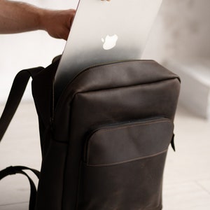 Leather backpack,Mini backpack,Laptop backpack,Leather backpack men,Backpack men,Leather backpack purse,Men's leather backpack,Leather bag image 8
