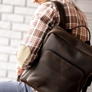 Leather backpack,Mini backpack,Laptop backpack,Leather backpack men,Backpack men,Leather backpack purse,Men's leather backpack,Leather bag image 3