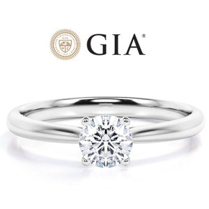 1.00 CT Diamond Engagement Ring / GIA CERTIFIED Natural Brilliant Diamond Engagement Ring by Snj Jewels Store / Solitaire Diamond Ring