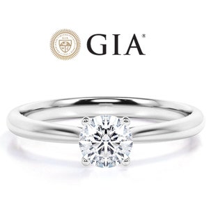 1.00 CT Diamond Engagement Ring / GIA CERTIFIED Natural Brilliant Diamond Engagement Ring by Snj Jewels Store