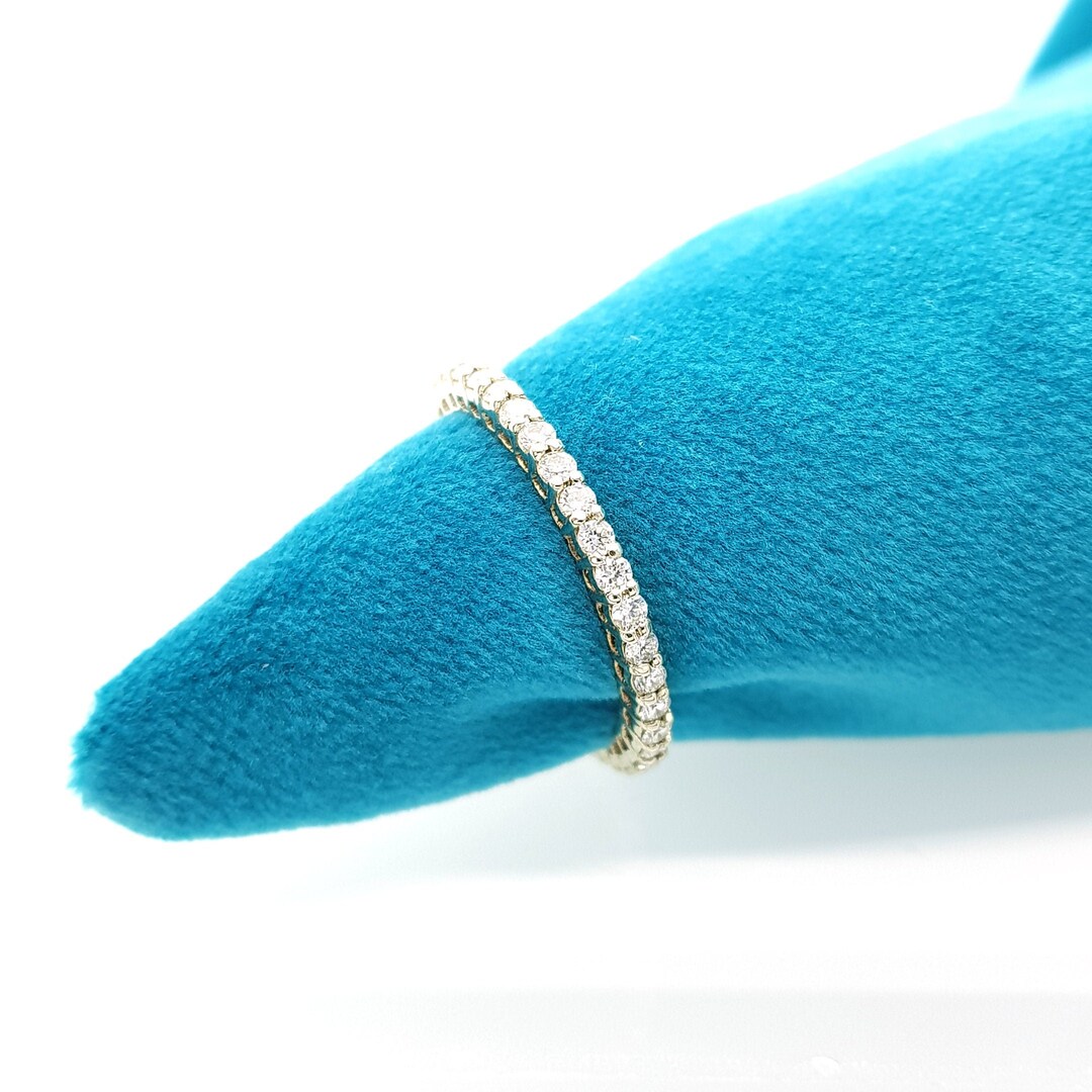 14k Gold Diamond Eternity Ring: Stackable Wedding Band - Etsy