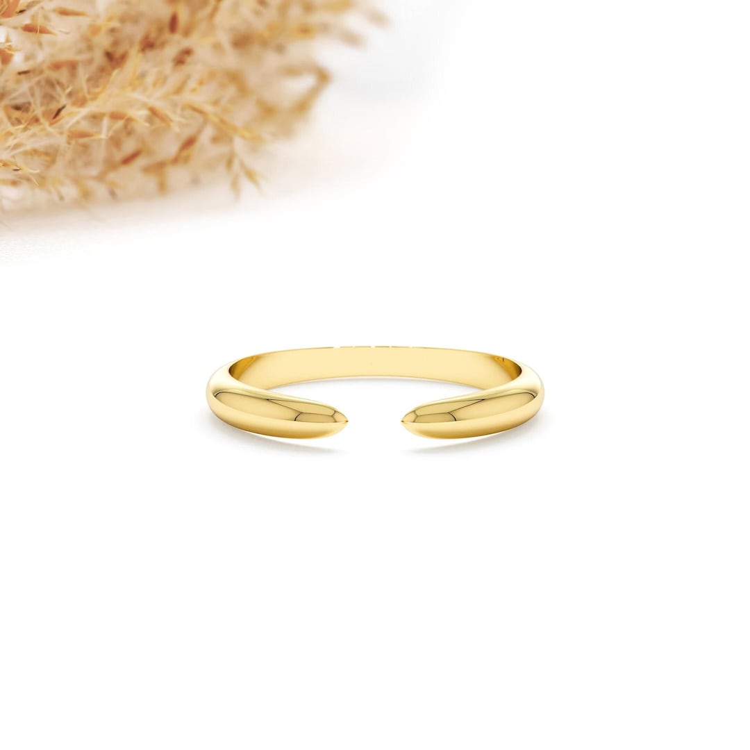 14k Gold Claw Ring, Solid Gold Cuff Ring, Engagement Ring Stacking, 14k
