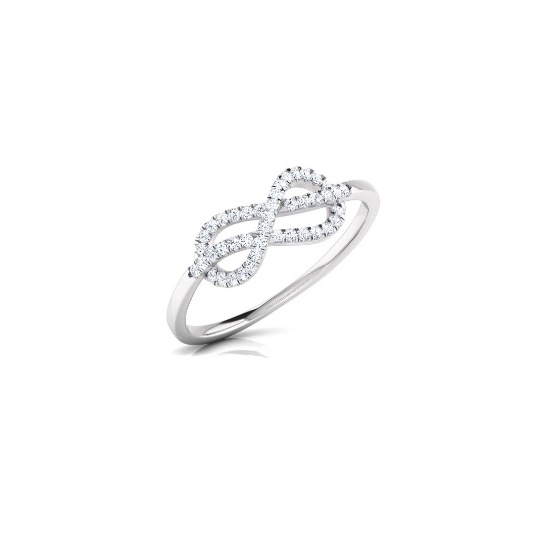 Flawless Diamond Infinity Knot Ring Hallmarked Gold Infinity Ring