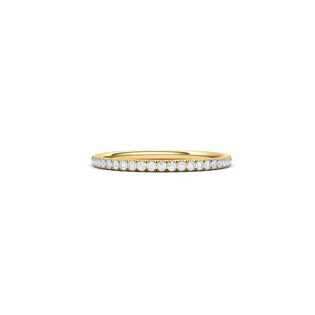 Dainty Diamond Eternity Band | Yellow Gold Stackable Wedding Ring - Etsy