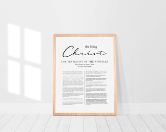 The Living Christ Printable | Church of Jesus Christ Art | Christ Wall Art | Calligraphy | LDS Wall Art | Printable | Prints