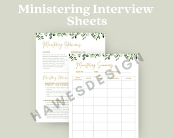 Ministering Interviews Downloadable | LDS Ministering Interviews | Relief Society Presidency Printable | Ministering Organization | LDS