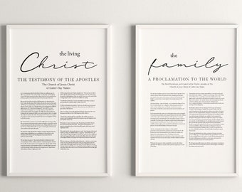 4 LDS Prints | Living Christ, Family Proclamation, Articles of Faith, Restoration | Church of Jesus Christ | LDS Wall Art